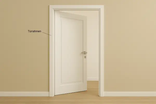 Türrahmen sowie halb geöffnete Tür