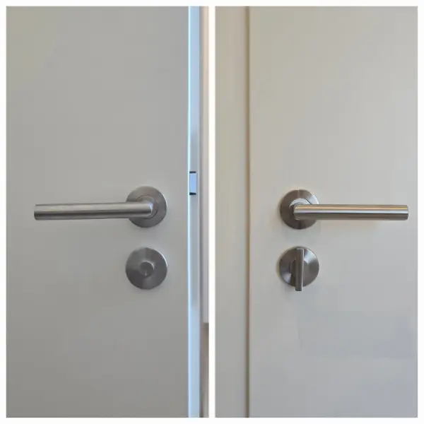 Drückergarnitur für eine Toilettentür in modernem Design