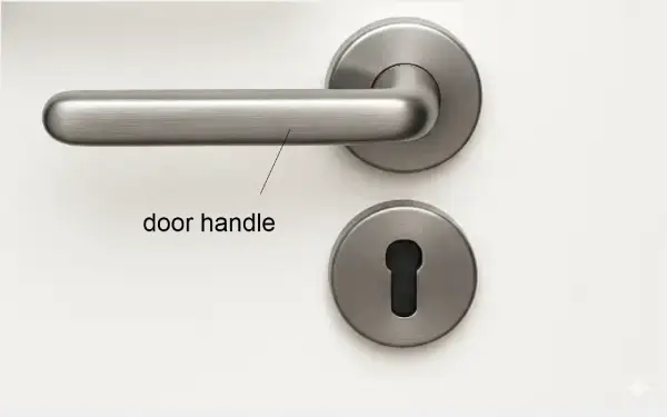 Door handle in matte stainless steel